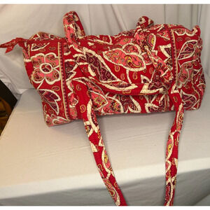 Vera Bradley Duffel Bag 18" Rosey Posey Pattern Retired Red Pink Weekender